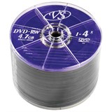 Диски DVD-RW VS 4,7 Gb 4x Bulk (термоусадка без шпиля), КОМПЛЕКТ 50 шт., VSDVDRWB5001 511539