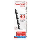 {{photo.Alt || photo.Description || 'Пружины пластиковые для переплета, КОМПЛЕКТ 100 шт., 8 мм (для сшивания 21-40 л.), черные, ОФИСМАГ, 531461'}}