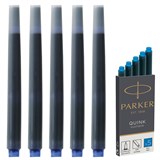 {{photo.Alt || photo.Description || 'Картриджи чернильные PARKER "Cartridge Quink", КОМПЛЕКТ 5 штук, смываемые чернила, синие, 1950383'}}