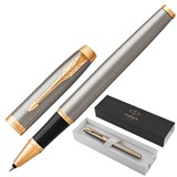 {{photo.Alt || photo.Description || 'Ручка-роллер PARKER "IM Core Brushed Metal GT", серебристый матовый лак, позолота, черная, 1931663'}}