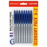 {{photo.Alt || photo.Description || 'Ручки шариковые с грипом BRAUBERG "i-STICK POINT", НАБОР 6+2 ШТ., СИНИЕ, линия письма 0,35 мм, блистер, 144026'}}