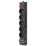 {{photo.Alt || photo.Description || 'Сетевой фильтр DEFENDER DFS 753, 5 розеток, 2 разъема USB, 3 м, черный, 99753'}}