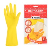 {{photo.Alt || photo.Description || 'Перчатки МНОГОРАЗОВЫЕ латексные "Для деликатной уборки", размер L (большой), вес 29 г, KOMFI, DGL018L'}}