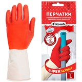 {{photo.Alt || photo.Description || 'Перчатки МНОГОРАЗОВЫЕ латексные БИКОЛОР ПРОЧНЫЕ, бело-красные, размер L (большой), вес 72 г, Komfi, ADM, 25814'}}