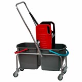 {{photo.Alt || photo.Description || 'Тележка уборочная Eco-Force, 2 съемных ведра по 25 л, отжим, металлический каркас, бесшумные колеса, 22EF/2'}}