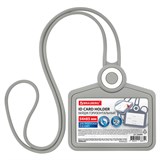 {{photo.Alt || photo.Description || 'Бейдж горизонтальный для пропуска и ID-карт, СИЛИКОНОВЫЙ, 54х85 мм, шнурок 42 см, серый, BRAUBERG, 238909'}}