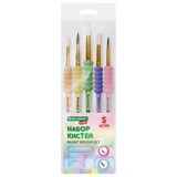 {{photo.Alt || photo.Description || 'Кисти c EVA-вставкой НАБОР 5 шт. (ПОНИ круглые №1, 4; КОЗА круглые №3, 6; ЩЕТИНА плоская №4), BRAUBERG KIDS, 201091'}}