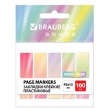 {{photo.Alt || photo.Description || 'Закладки клейкие пастельные BRAUBERG GRADE PASTEL 45х12 мм, 100 штук (5 цветов х 20 листов), 116689'}}