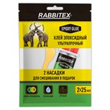 {{photo.Alt || photo.Description || 'Клей эпоксидный прозрачный, смола + отвердитель, шприц, насадка миксер, лопатка, 2х25 мл, RABBITEX (РАББИТЕКС) "ДВА СЛОНА", 609809'}}