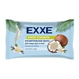 Мыло-крем туалетное косметическое 75 г EXXE "Кокос и ваниль", флоу-пак 703136