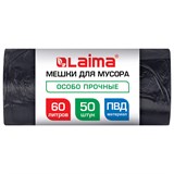 {{photo.Alt || photo.Description || 'Мешки для мусора 60 л, черные, в рулоне 50 штук, особо прочные, ПВД 30 мкм, 60x90 см, LAIMA, 702656'}}