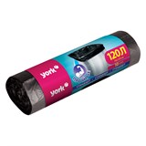 Мешки для мусора 120 л, черные, в рулоне 10 шт., ПНД, 13 мкм, YORK, 902150 703723