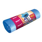 Мешки для мусора с завязками 60 л, синие, в рулоне 20 шт., ПНД, 10 мкм, YORK, 902170 703727