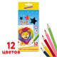 Карандаши цветные ЮНЛАНДИЯ ЗАБАВНЫЕ КАРТИНКИ, 12 цветов, шестигранные, грифель 3 мм, натуральное дерево, 181643 181643
