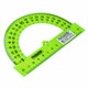 Транспортир 12 см, 180 градусов, ПИФАГОР, прозрачный, неоновый, ассорти, 210622 210622