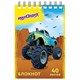 Блокнот МАЛЫЙ ФОРМАТ А7 75х105 мм, 40 л., гребень, картон, клетка, ЮНЛАНДИЯ, "Монстр-трак" / "Футбол", 129859 129859
