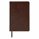 Ежедневник полудатированный А5 (138х213 мм) BRAUBERG "Alligator", под кожу, 192 л., коричневый, 124986 124986