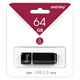 Флеш-диск 64 GB SMARTBUY Quartz USB 2.0, черный, SB64GBQZ-K 513055