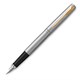 Ручка перьевая PARKER "Jotter Stainless Steel GT", корпус серебристый, позолота, синяя, 2030948 142939