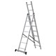 Лестница-трансформер 3-х секционная 3х7 ступеней, высота 4,5 м (3 секции по 1,9 м), нагрузка 150 кг, алюминий, НОВАЯ ВЫСОТА, 1230307 604885