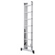 Лестница-трансформер 3-х секционная 3х7 ступеней, высота 4,5 м (3 секции по 1,9 м), нагрузка 150 кг, алюминий, НОВАЯ ВЫСОТА, 1230307 604885