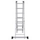 Лестница-трансформер 3-х секционная 3х7 ступеней, высота 4,5 м (3 секции по 1,9 м), нагрузка 150 кг, алюминий, НОВАЯ ВЫСОТА, 1230307 604885