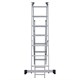 Лестница-трансформер 3-х секционная 3х7 ступеней, высота 4,5 м (3 секции по 1,9 м), нагрузка 150 кг, алюминий, НОВАЯ ВЫСОТА, 1230307 604885