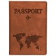 Обложка для паспорта "Passport Map", мягкая экокожа, коричневая, STAFF, 238876 238876