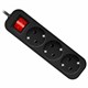 Удлинитель сетевой DEFENDER G330, 3 розетки, c заземлением, выключатель, 10А, длина 3 м, черный, 99334 514031