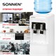 Кулер для воды SONNEN FSE-02A, напольный, НАГРЕВ/ОХЛАЖДЕНИЕ ЭЛЕКТРОННОЕ, 2 крана, белый, 455421 455421