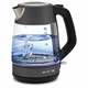 Чайник POLARIS PWK 1760CGL, 1,7 л, 1850-2150 Вт, закрытый нагревательный элемент, стекло, графитовый, 37418 456759