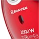Пылесос BRAYER BR4221, с пылесборником, 2000 Вт, мощность всасывания 380 Вт, черный/красный 456123