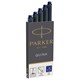 Картриджи чернильные PARKER "Cartridge Quink", КОМПЛЕКТ 5 штук, синие, 1950384 142388