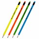 Карандаш чернографитный BRAUBERG, 1 шт., Neon, HB, трехгранный, с ластиком, корпус неоновый ассорти, 181298 181298 - фото 270683