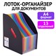 Лоток-органайзер вертикальный для бумаг и документов, 13 отделений, BRAUBERG DOCS, А4 черный, 271153 271153 - фото 274349