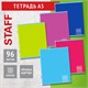 Тетрадь А5, 96 л., STAFF, скоба, клетка, офсет №2 ЭКОНОМ, обложка картон, Monochrome (микс в спайке), 404442 404442 - фото 278455