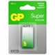 Батарейка GP Super, Крона (6LR61, 6LF22, 1604A), алкалиновая, 1 шт., в блистере, 1604A-5CR1 450625 - фото 278772