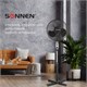 Вентилятор напольный SONNEN FS40-A55, d=40 см, 45 Вт, 3 скоростных режима, таймер, черный, 451035 451035 - фото 278779