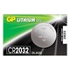 Батарейка GP Lithium, CR2032, литиевая, 1 шт., в блистере (отрывной блок), CR2032-7C5 454101 - фото 278890