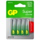 Батарейки КОМПЛЕКТ 4 шт., GP Super, AA (LR6,15А), алкалиновые, пальчиковые, ПРОМО 3+1, 15A3/1-2CR4 455920 - фото 279053