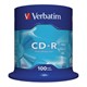 Диски CD-R VERBATIM 700 Mb 52х Cake Box (упаковка на шпиле), КОМПЛЕКТ 100 шт., 43411 511899 - фото 279769