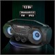 Колонка портативная с подсветкой SONNEN B306, 12 Вт, Bluetooth, FM-тюнер, microSD, MP3-плеер, черная, 513479 513479 - фото 279907