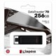 Флеш-диск 256 GB KINGSTON DataTraveler 70, разъем Type-C 3.2, черный, DT70/256GB 514066 - фото 280116