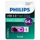 Флеш-диск 64 GB PHILIPS VIVID, разъем USB 3.0, фиолетовый, FM64FD00B/97 514096 - фото 280142