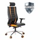 Кресло компьютерное МЕТТА "ErgoLife" 10 B2-160D, 2D-подголовник, экокожа/сетка, черное/оранжевое 533006 - фото 280861
