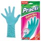 Перчатки МНОГОРАЗОВЫЕ резиновые PACLAN "Extra Dry", хлопчатобумажное напыление, 100% флок, размер M (средний), синие, вес 52 г, 308028 607082 - фото 282734