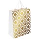 Пакет подарочный (1 штука) 26x13x32 см, ЗОЛОТАЯ СКАЗКА "Gold Luxury", тиснение фольгой, белый, 608249 608249 - фото 283128
