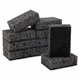 Губки для посуды SQUARE BLACK 98х66х30 мм, КОМПЛЕКТ 10 шт., КРУПНОПОРИСТЫЙ поролон/абразив LAIMA, 60 608648