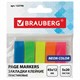 Закладки клейкие неоновые BRAUBERG, 45х12 мм, 100 штук (5 цветов х 20 листов), на пластиковом основании, 122706 122706 - фото 287667