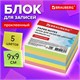 Блок для записей 9х9х5 см BRAUBERG проклеенный,  цветной 129199 - фото 288031